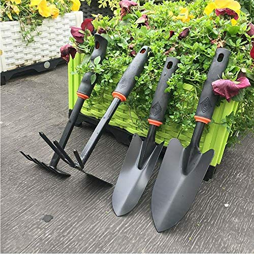 4 Pieces Garden Weeding Tools Planting Flowers Transplanting Shovel Loose Soil Rooter Multi-Function Fertilization Hoe Children Potted Rake