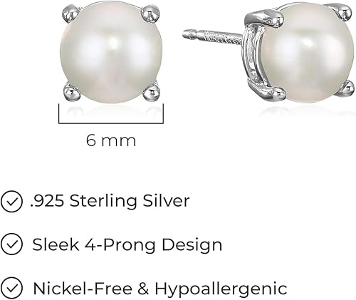 Miniatura 6 de Tienda Essentials Sterling Silver Genuine or Created Round Cut Birthstone Stud Earrings