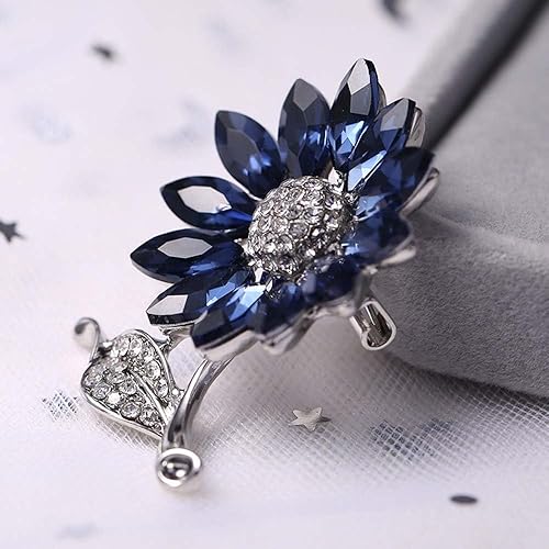 Miniatura 7 de Ezing Broche de cristal plateado plateado de 4 piezas de accesorios de ropa