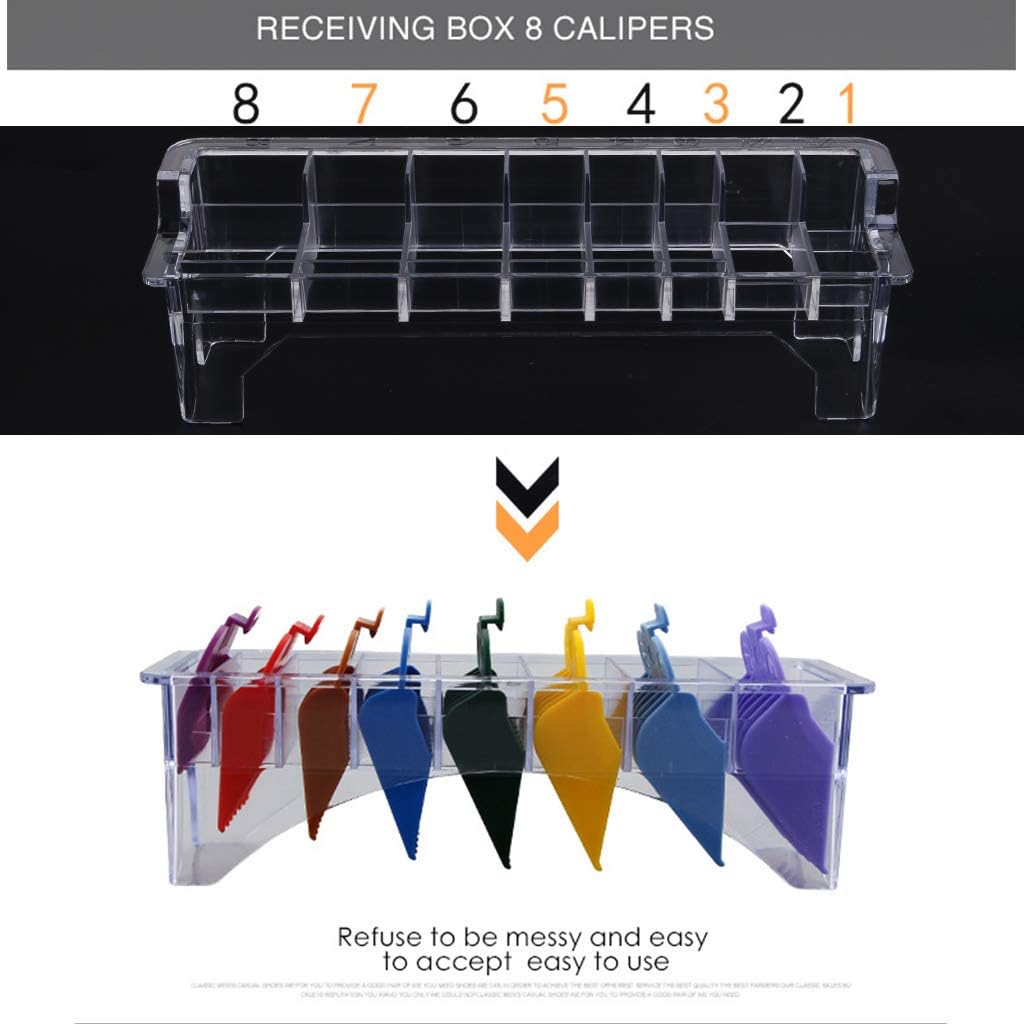 Universal 8/10 Grid Base Hair Clipper Limit Comb Storage Box Caliper for Case Guide Hair Styling Comb Organizer Tool Barber Accessories