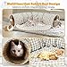 BWOGUE Bunny Tunnel Bed, 2-in-1 Collapsible Tunnel Tubes Toys with Removable Mat Hideout for Cats Kittens Rabbits Guinea Pigs Kitty
