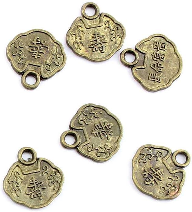 Jewelry Making Findings Antique Bronze Charms FL12090 Longevity Long Life Craft Lots Repair Supplies