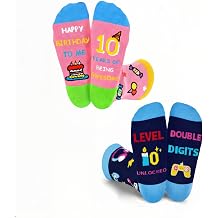 Shintrend 10 Year Old Birthday Gifts - Funny Socks for Boys and Girls, 10th Birthday Gift Idea Decorations