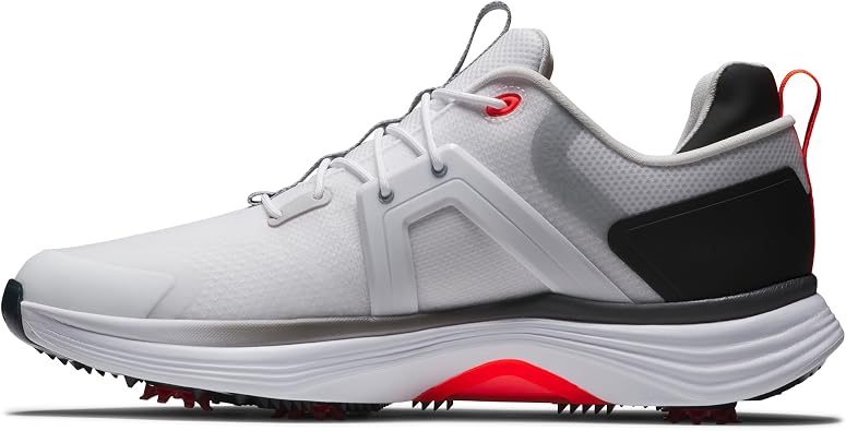 FootJoy Men's Hyperflex Golf Shoe, White/Black/Red, 8 UK Medium