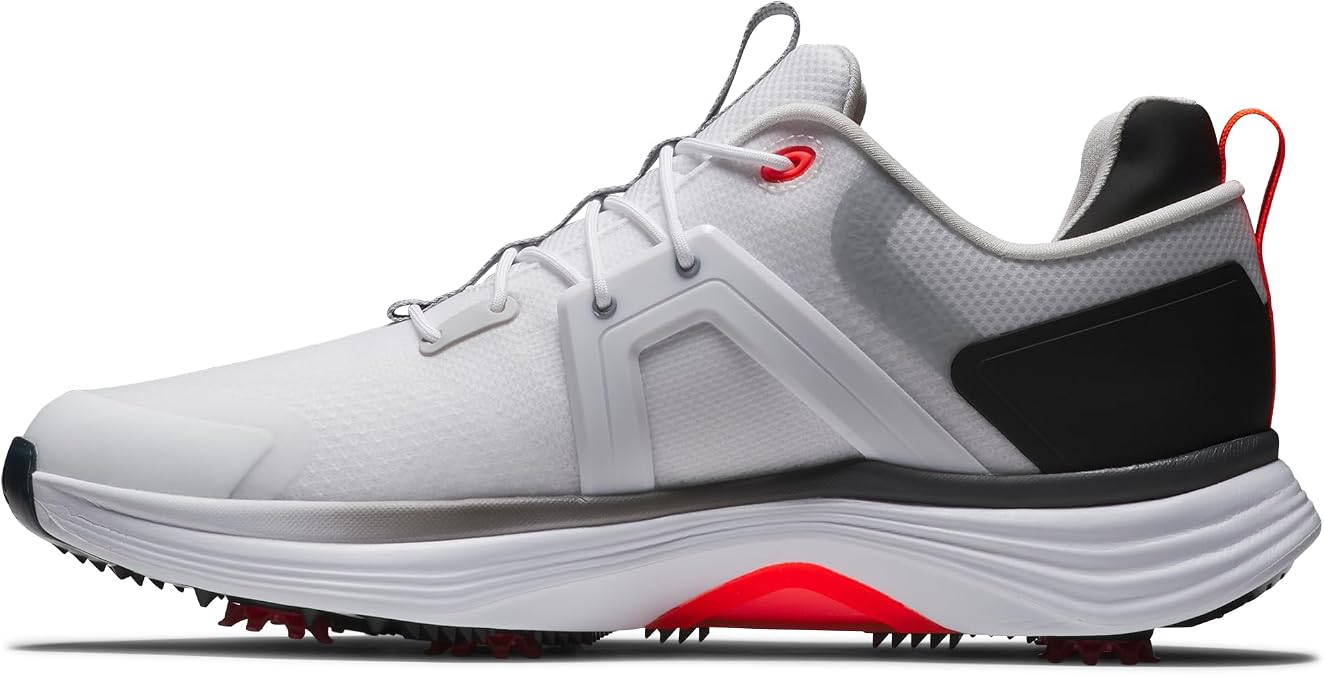 FootJoy Men's Hyperflex Golf Shoe, White/Black/Red, 8 UK Medium