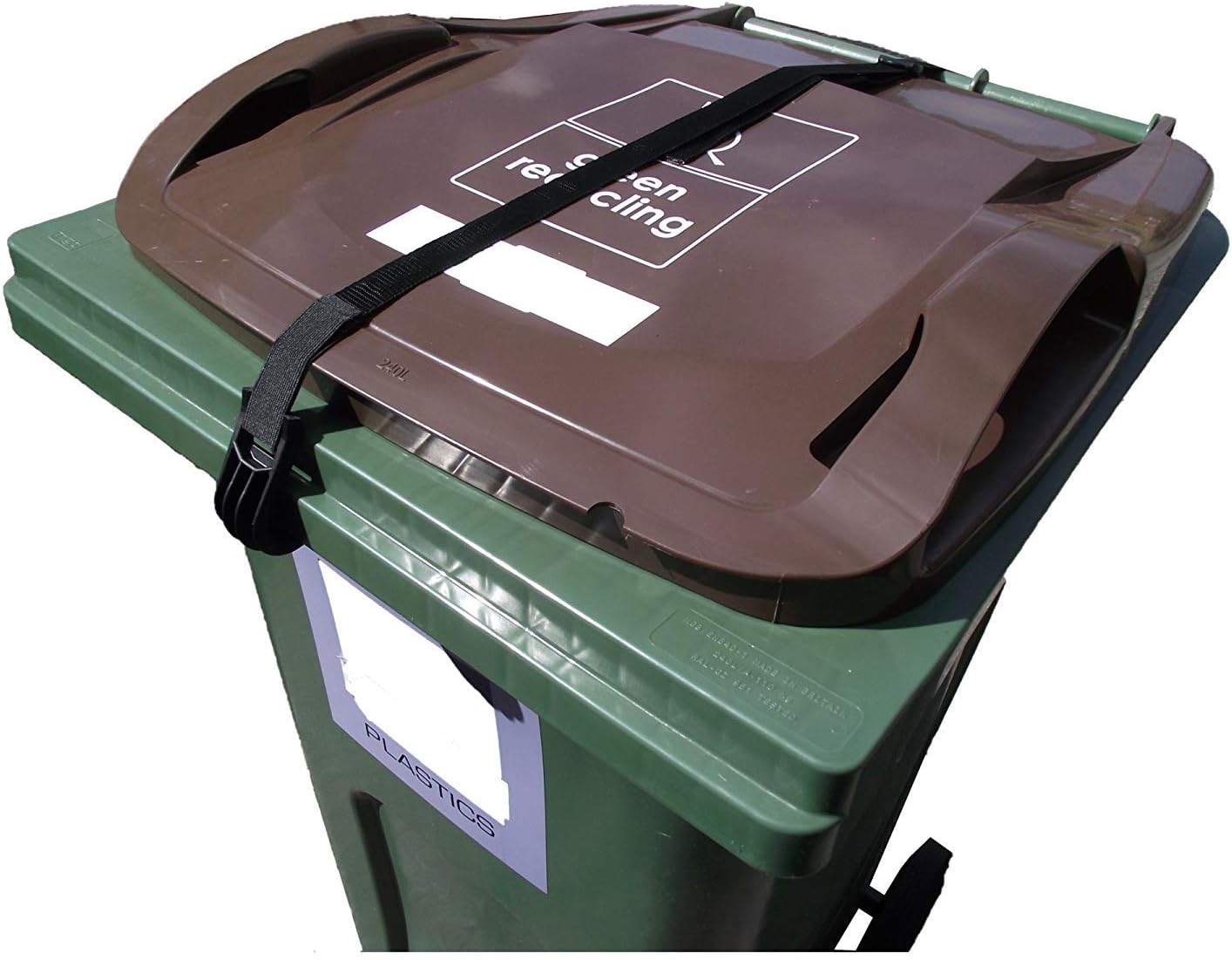 1 x Wheelie Top Strap – No Tools or Drilling Required - Keep Lid Closed & Contents Secure (1)