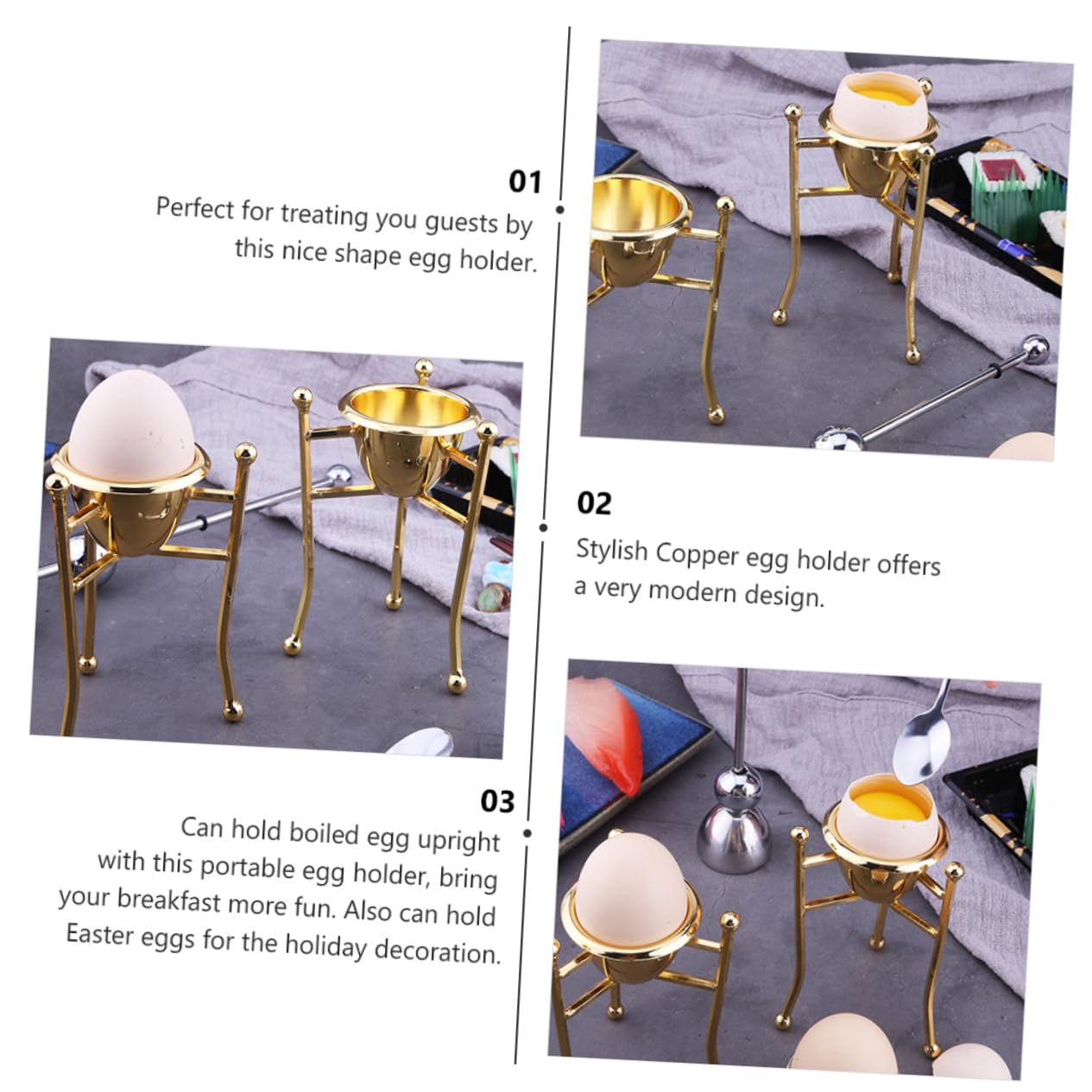 IMIKEYA 2pièces Support à Œufs Pur Récipient à Doré pour Cuisine Et Décoration De Pâques