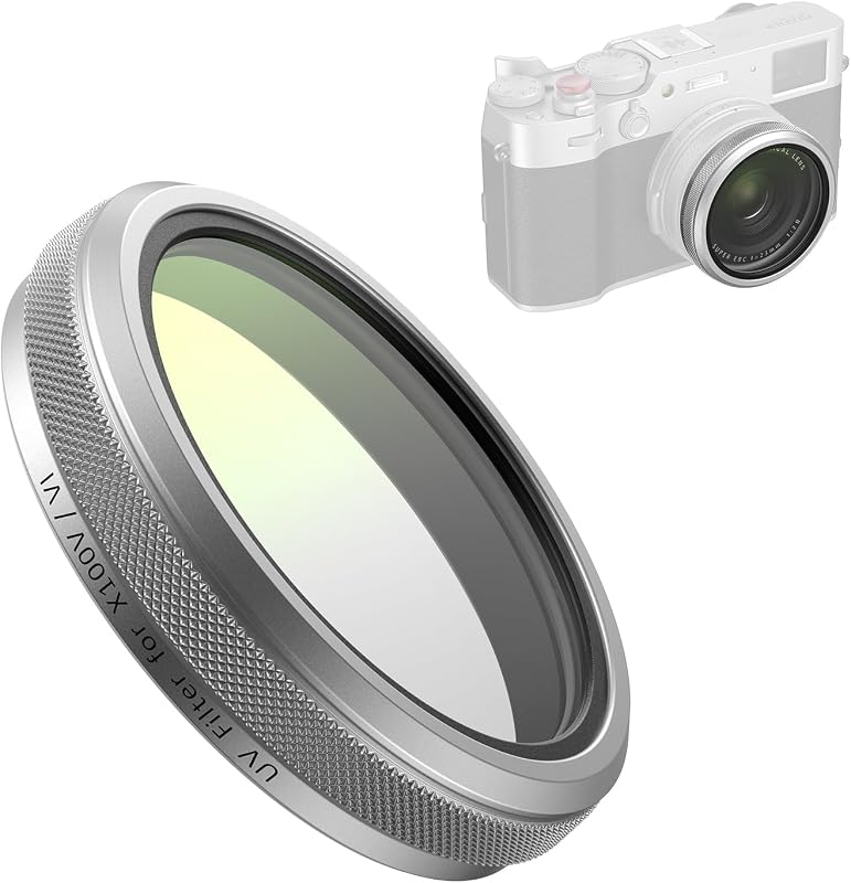 SmallRig UV Filter for FUJIFILM X100VI / X100V, 99% Light Transmittance, Optical Glass Lens, Waterproof & Anti-Scratch, Lightweight Aluminum Frame, Lens Protection Filter, Cleaning Cloth(Silver) 5853
