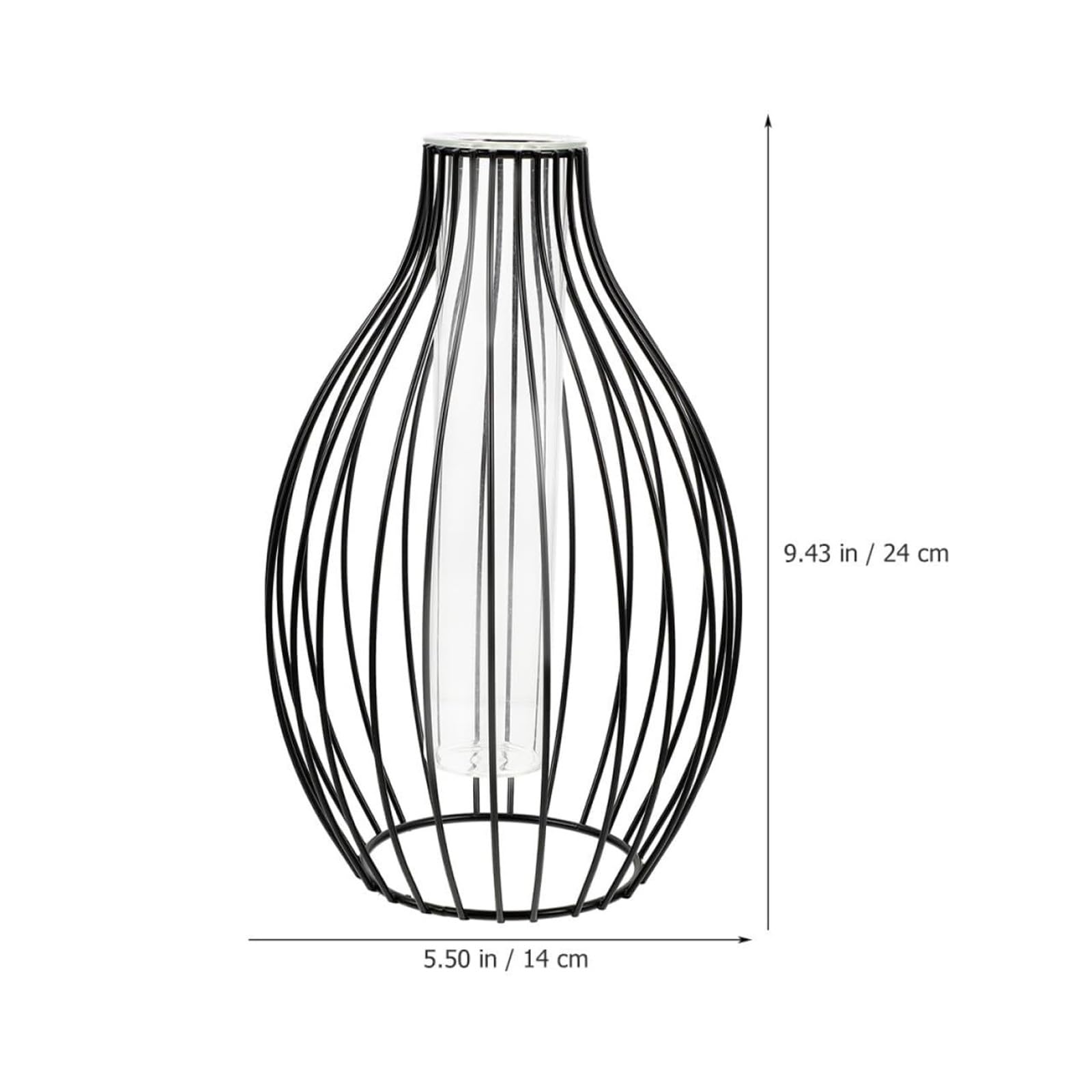 Vases à Fleurs Station de Propagation en Verre avec Cadre d'art Fer et Vase Tube à essai, présentoir Fleurs Table Décoration de Bureau