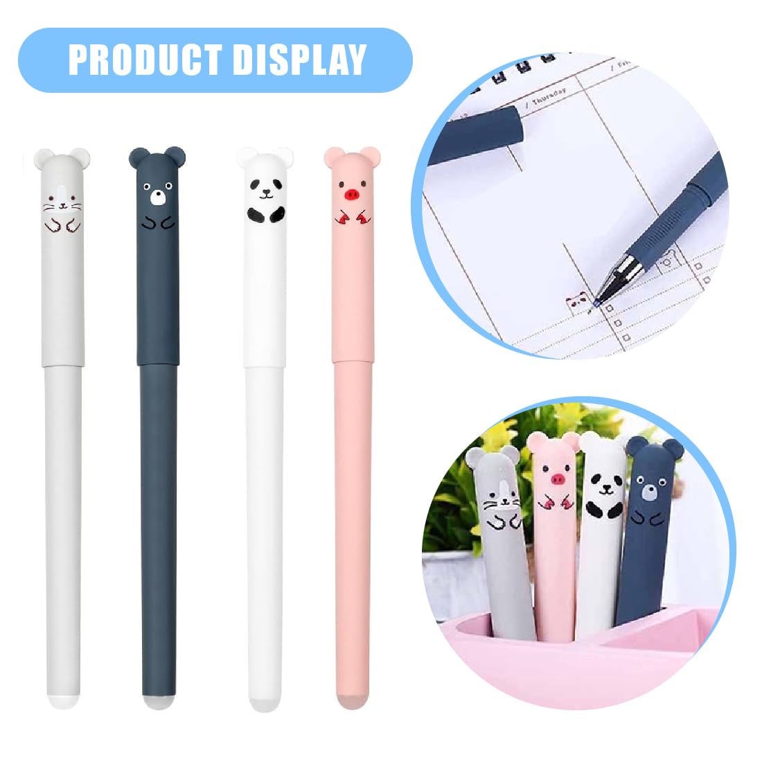 DBALL 8 Pezzi Penne Gel Nere 0.5mm Penna a Inchiostro Gel Retrattile