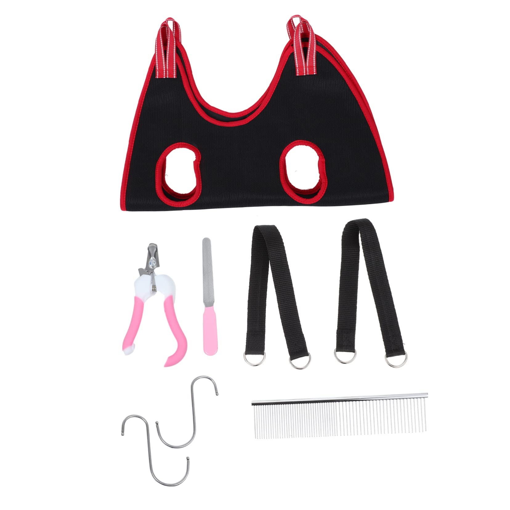 BESPORTBLE Grooming Essentials Kit Pet Nail Clippers Comb File Cat Dog Nail Trimming Tools Included in Grooming Hammock Set Random