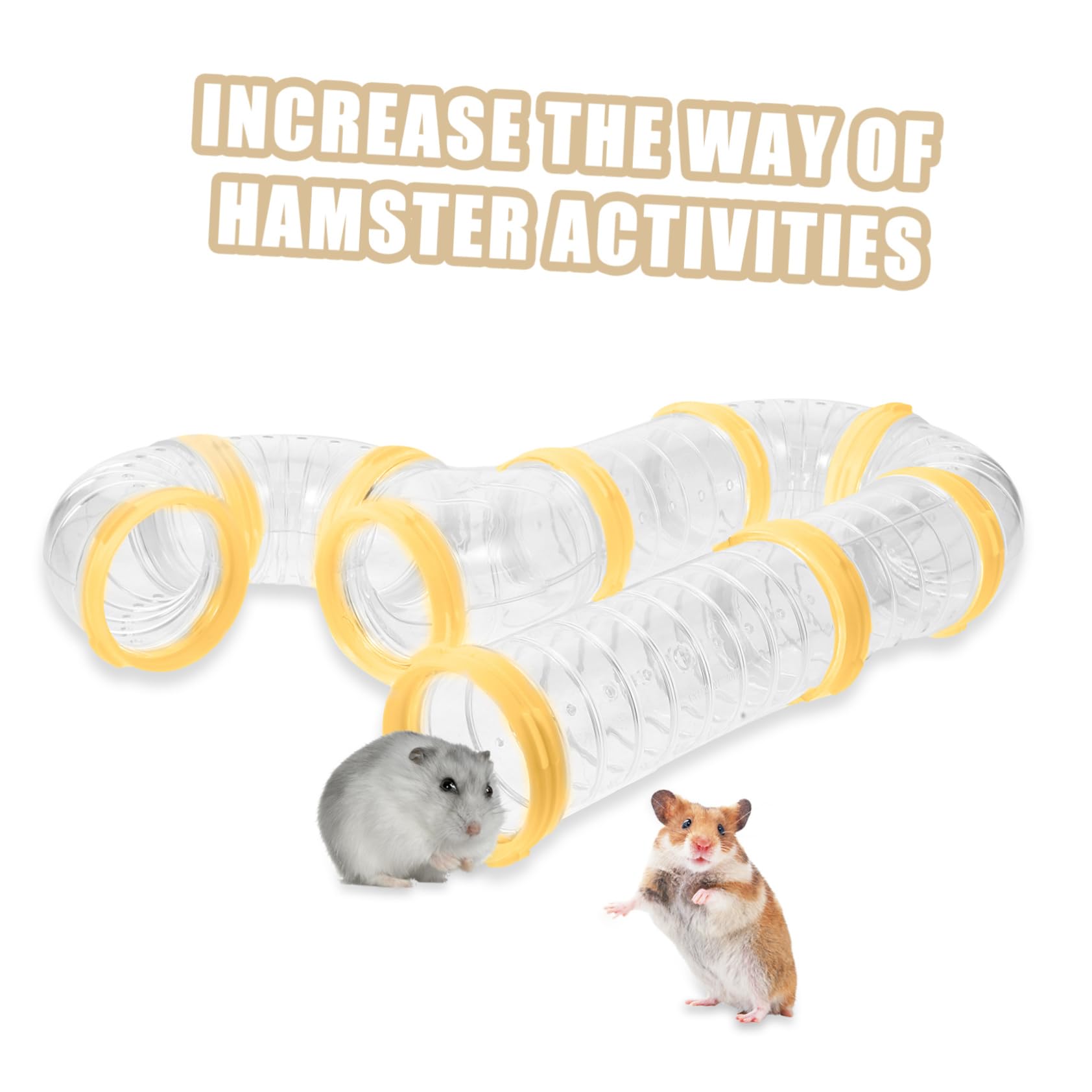 VANZACK 2 Stück Selbstgemacht Hamstertunnel mit Hamster Zubehör Hamsterkäfigröhre aus Pp Abnehmbares Verbindungsstück für Käfig Spielplatz für Kleintiere