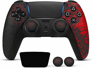 Meyaar Anti-Slip Silicone Cover for PS5 Controller with Thumb Grip Caps & Touchpad Sticker Made for PS5 Controller Only. (... Price In India