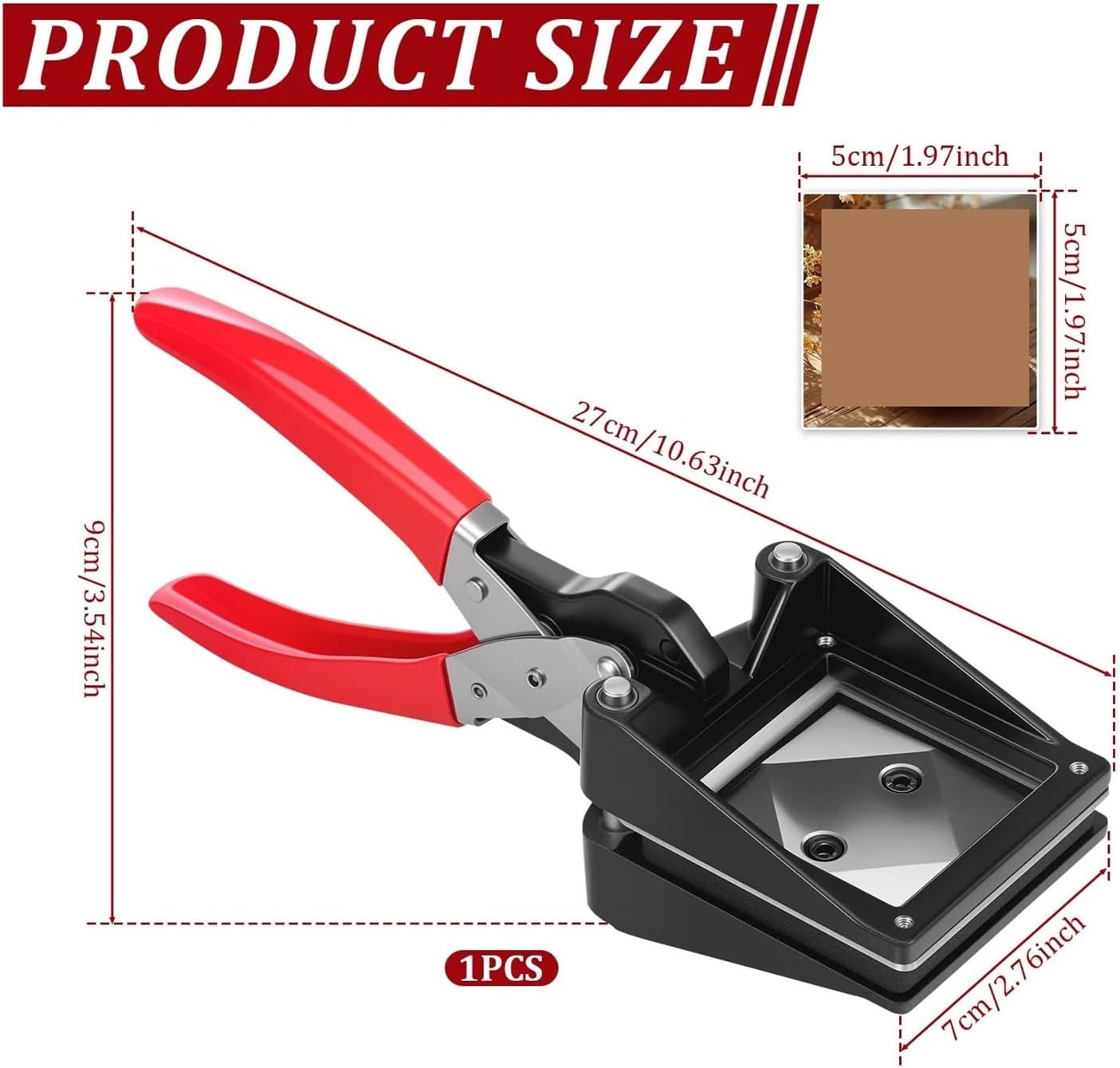 50x50mm ハンドヘルド写真パンチカッター 切削工具 金属手動位相カッター