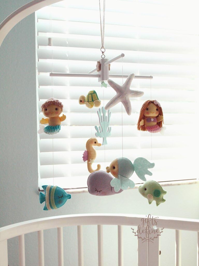 Oceanography, Mermaids and Under the Sea Fish | Handmade Nursery Decor Mobile