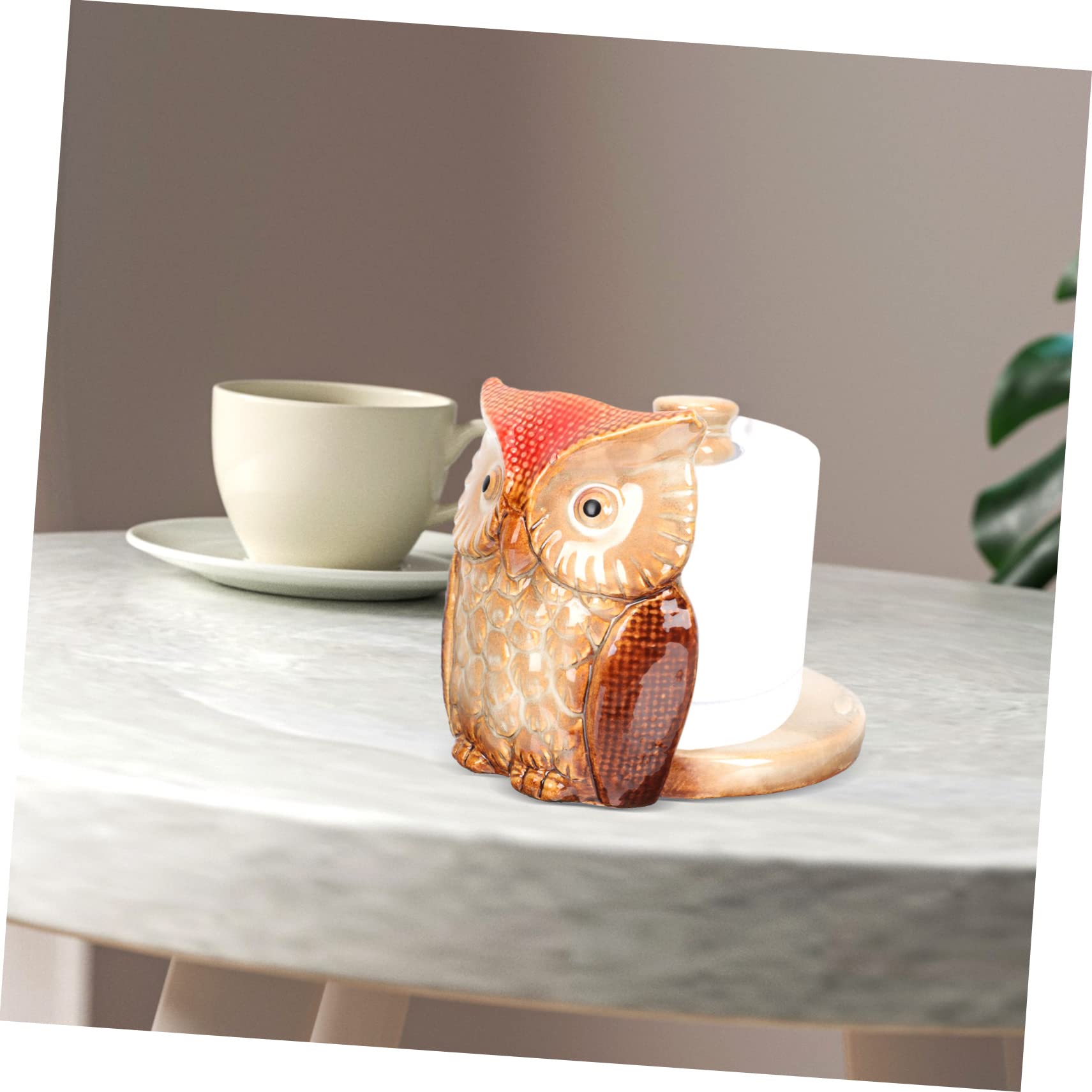 Lurrose Portarotolo Di Carta Velina in Ceramica Forma Di Supporto Portarotolo Per Tovaglioli Carta Per Scrivania Cucina