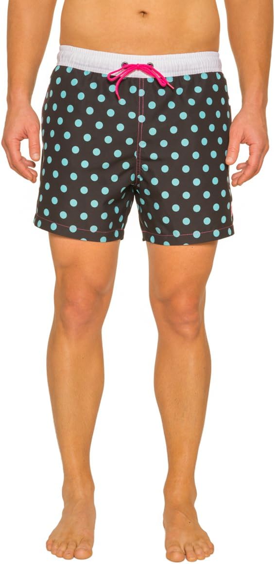 Cabana Bro Men's Swim Short - The Dot Bombs Polka Swim Trunk