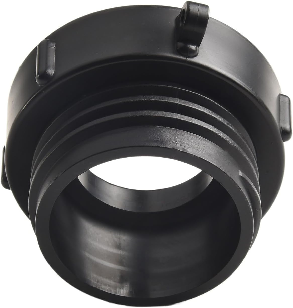 Compatible with IBC Tank Adapter 2 Inch Fine to S60x6 Coarse Thread, Black PP Container Valve Fitting for Water Storage Rain Barrels and Drum