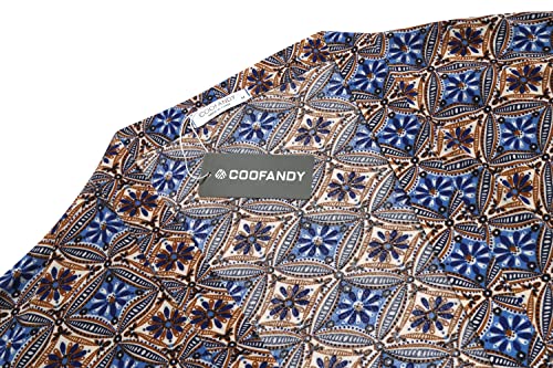 Coofandy Men's Lightweight Kimono Robe Jacket Printed Japanese Style Bathrobes Casual Open Front Long Cardigan Coat Outwear Blue #TOP4