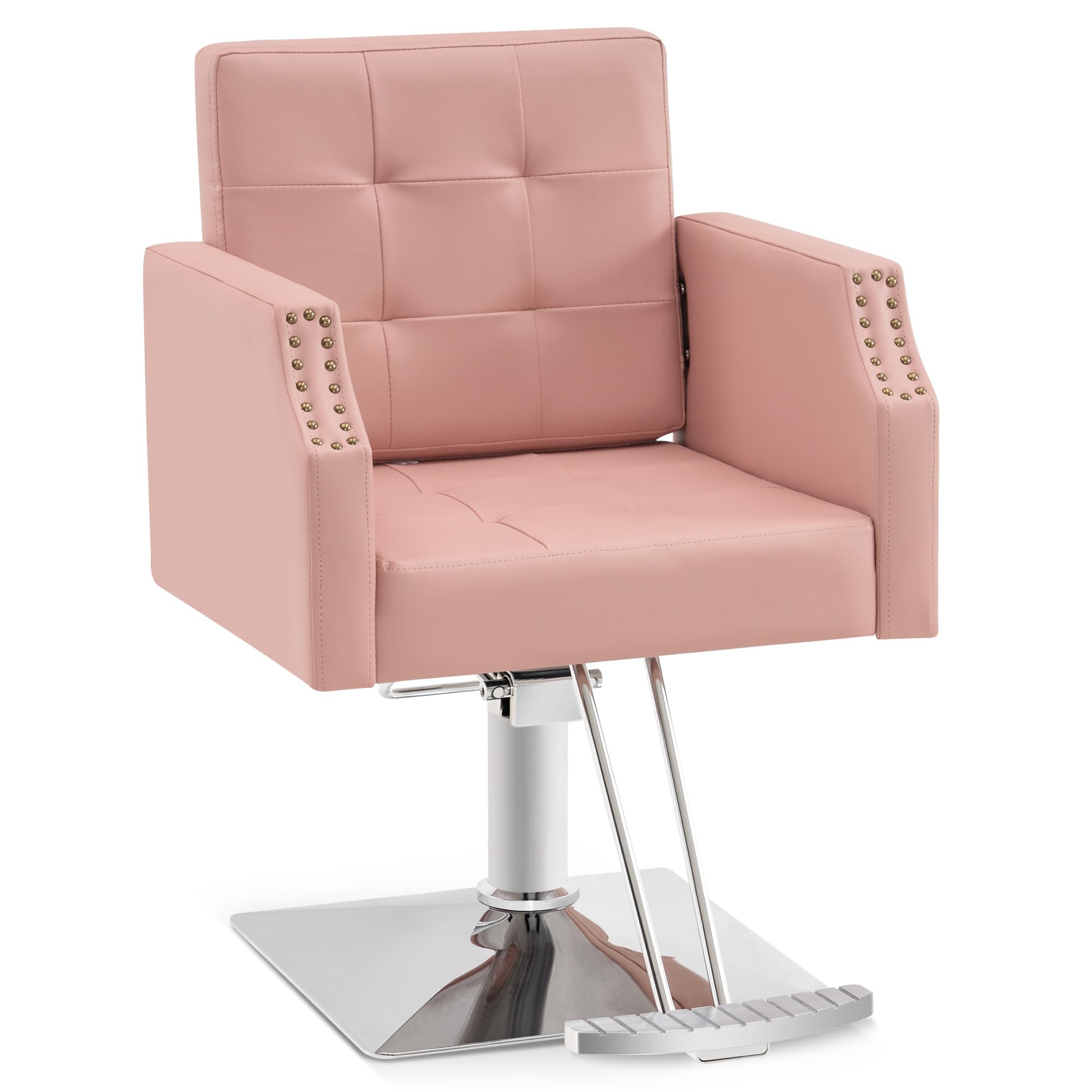 BarberPub Classic Salon Chair for Hair Stylist,Hydraulic Barber Styling Chair,Beauty Salon Spa Equipment 8818 (Pink)