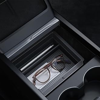 Tesla Model Y 2025 Juniper and Model 3 Highland 2024 2025 Center Console Organiser Tray with Smooth Slide Technology, Multi-Functionality, Inteligrip Technology, Designed for Tesla Accessories