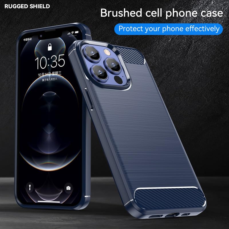 Image of Hybrid Carbon Fiber Back Case for iPhone 13 Pro Max (Blue)
