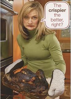RSVP Crispier the Better: Woman Taking Turkey from Oven Funny/Humorous Thanksgiving Card