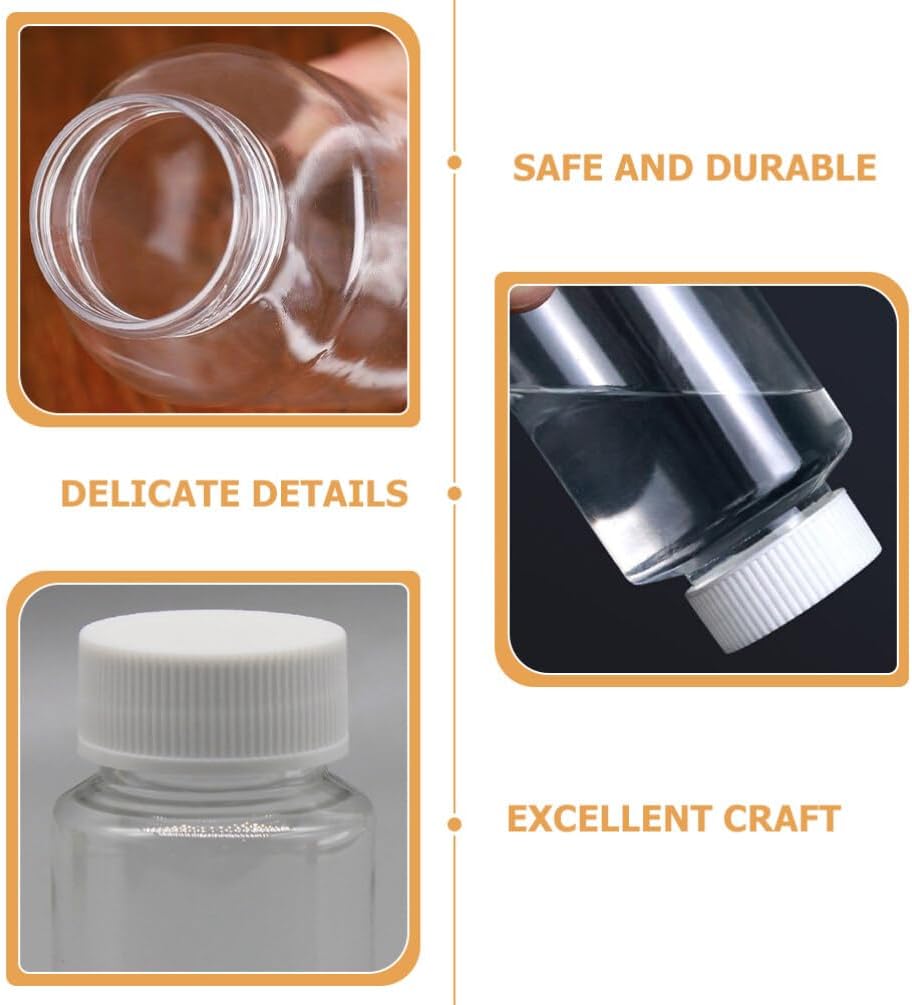 Kichvoe 40 Pack Clear Plastic Dispensing Bottles 3.14X1.77In Small Portable Pill Organizers Travel Medicine Containers for Camping Hiking Outdoor