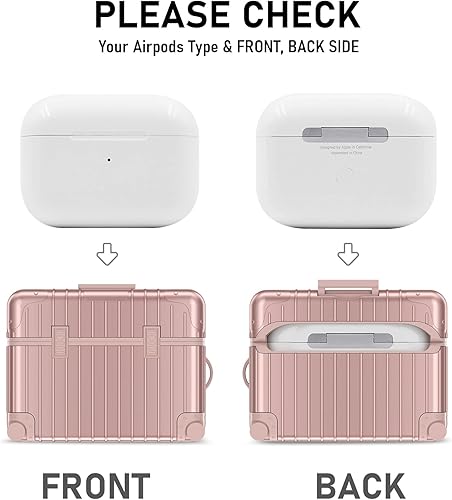 Miniatura 5 de KOREDA - Funda rígida para AirPods Pro 2, diseño de maleta divertida y bonita para Airpods Pro de 2 generación1 generación (202320222019) con kit de