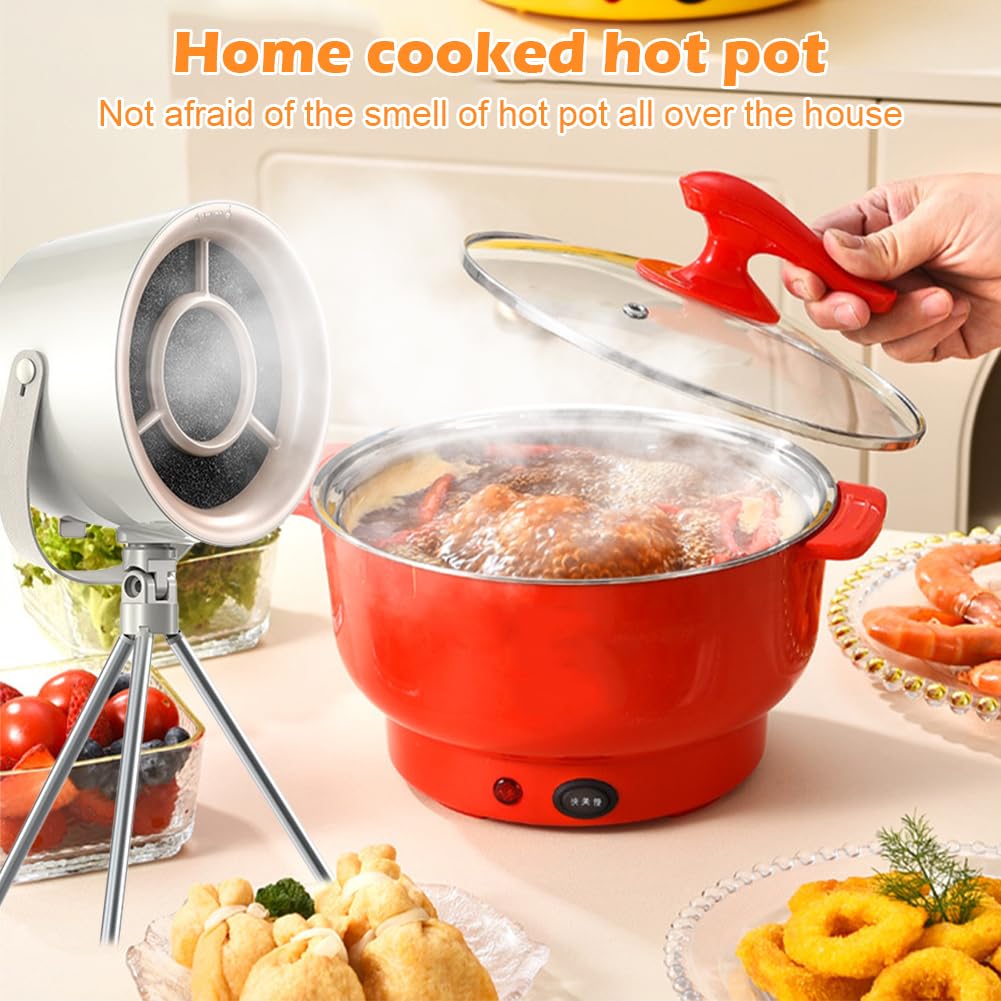 Tragbare Dunstabzugshaube Tisch, Tragbare Abzugshaube Desktop, 3 Windstufen, Abnehmbarer & Waschbarer Ventilator, für Indoor-Grillpartys, Hot Pot, Wohnmobil Camping Küche