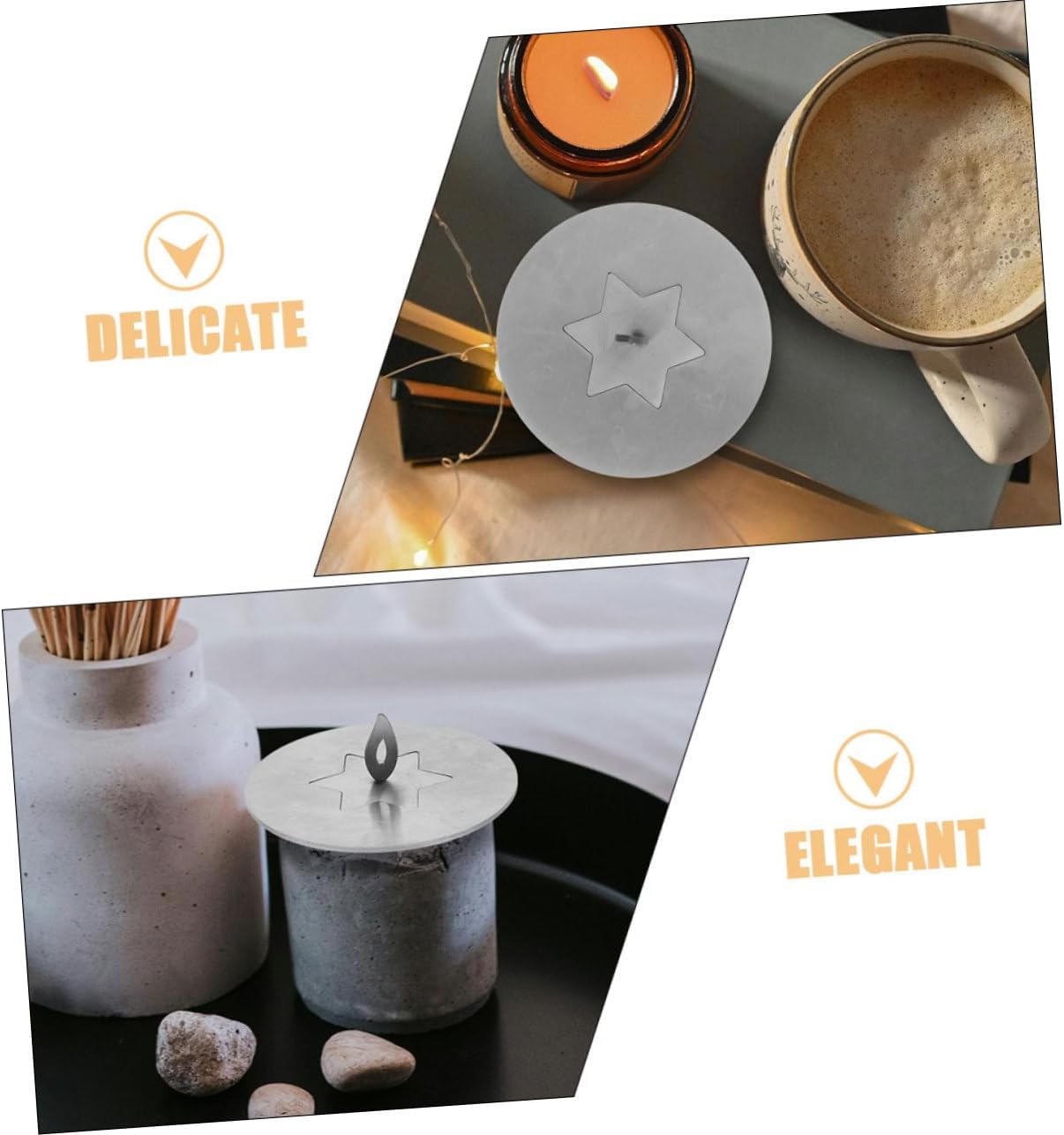 Stainless Steel Candle Jar Lid Candle Shade Sleeves with Star Design for Various Jar