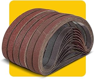 1/2x18 1/2 x 18 Inch Sanding Belt Pack 1/2-Inch x 18-Inch,60 Pcs(10 Each of 40 60 80 120 150 240 Grits) Aluminum Oxide for Sander