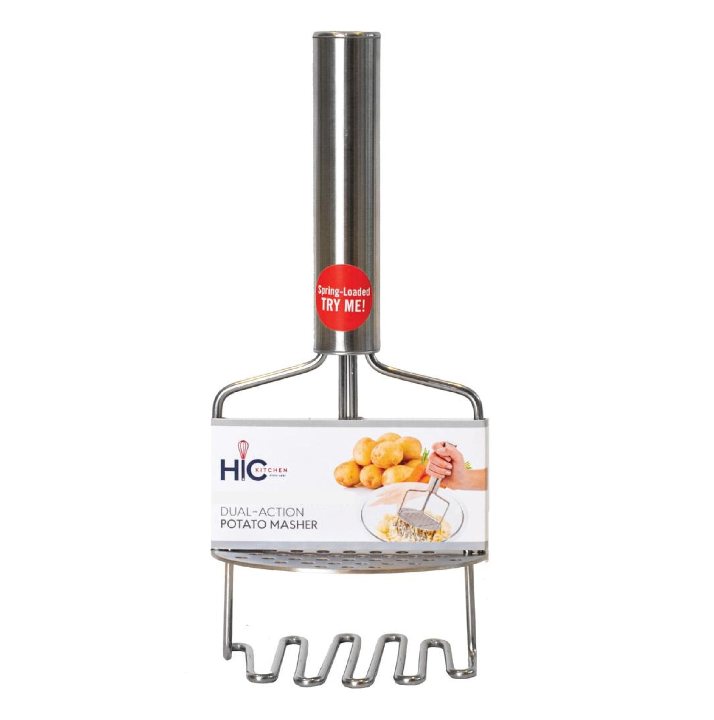 HIC Harold Import Co. 93200 Potato Masher Stampfer, Edelstahl