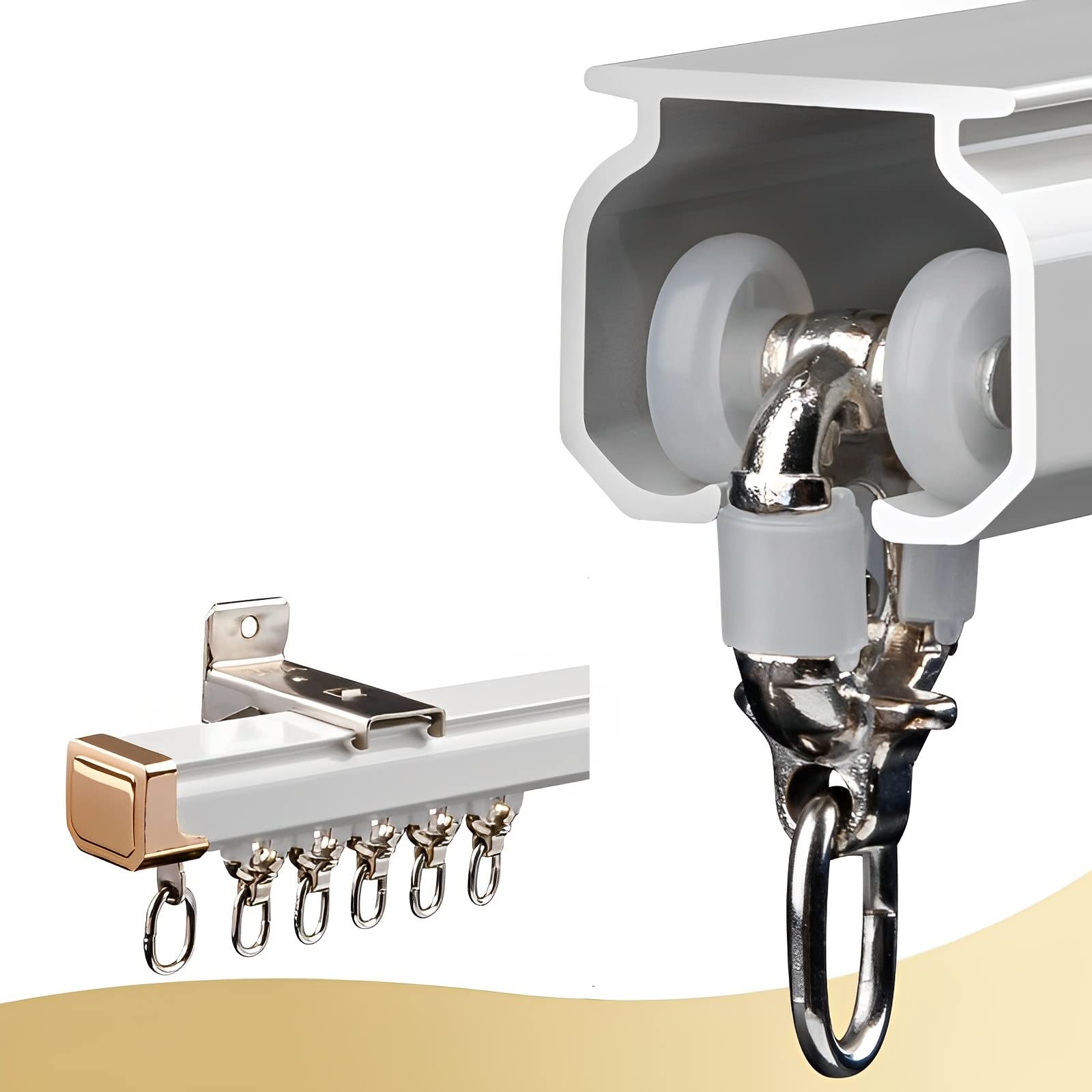 Aluminiowe złączki prętowe do montażu sufitowego ain system szynowy naścienny rozdzielacz pokojowy 150 cm (5 stóp) wszechstronny ain Rafor zastosowanie domowe biuro