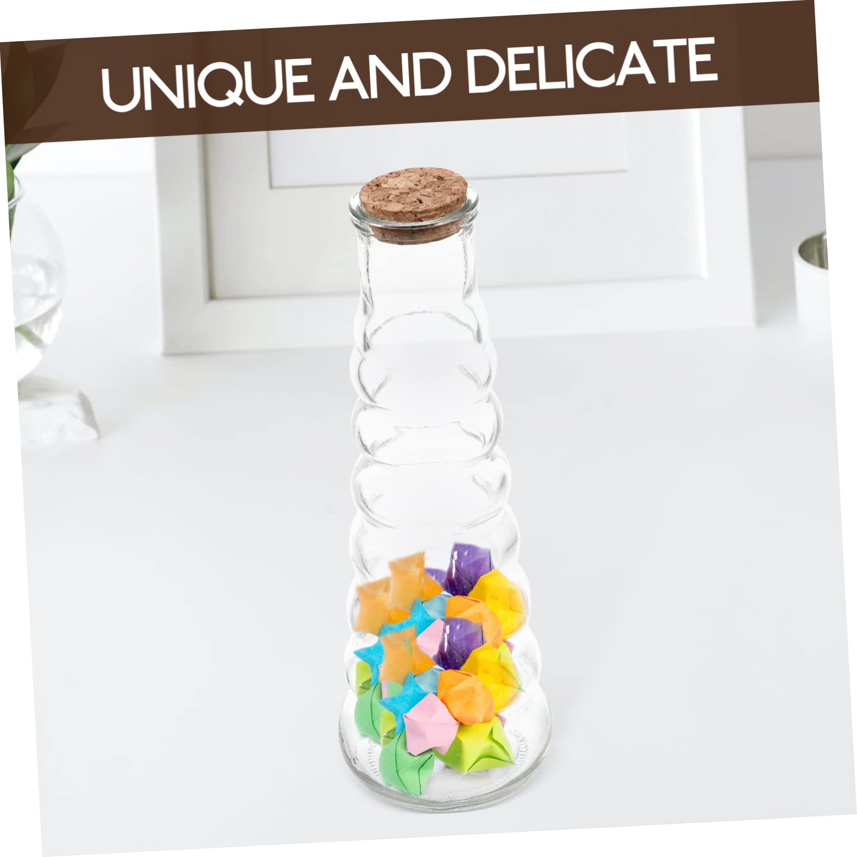 MAGICLULU 4 Stück Kleine Durchsichtige Wunschflaschen aus Glas mit Holz Korken Wiederverwendbare Sand Displayflaschen für Selbstgemacht Sandmalerei Dekorative Geschenkflaschen