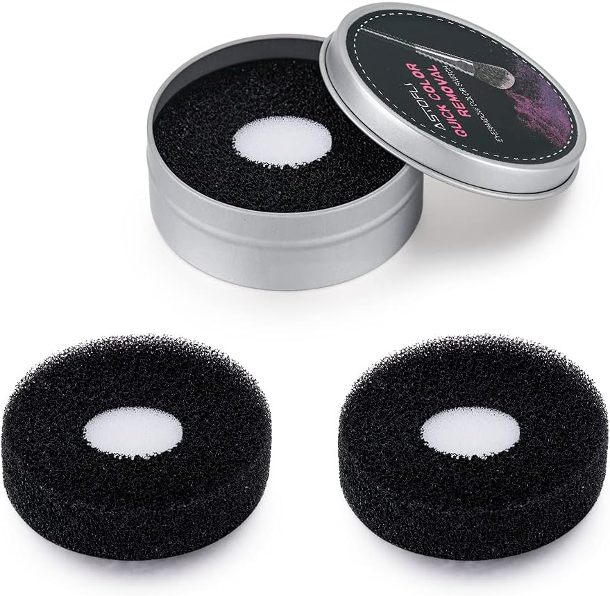 ASTOFLI 3 Pack Color Removal Makeup Brush Cleaner Sponge, Eyeshadow Color Switch Immediately Brush Cleaner, Quickly & Easily Clean Makeup Brushes Without Water or Chemical Solutions