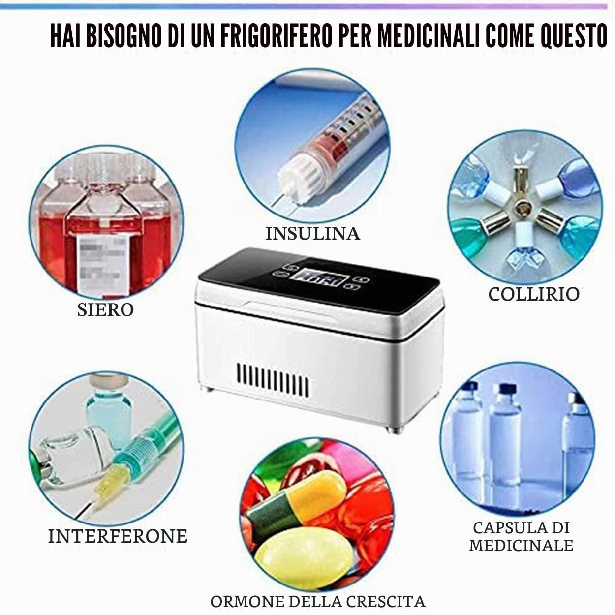 Frigoriferi per medicinali di Grande capacità Mini frigoriferi Frigo per Auto Frigorifero refrigerato per insulina Adatto per Viaggi/interferone