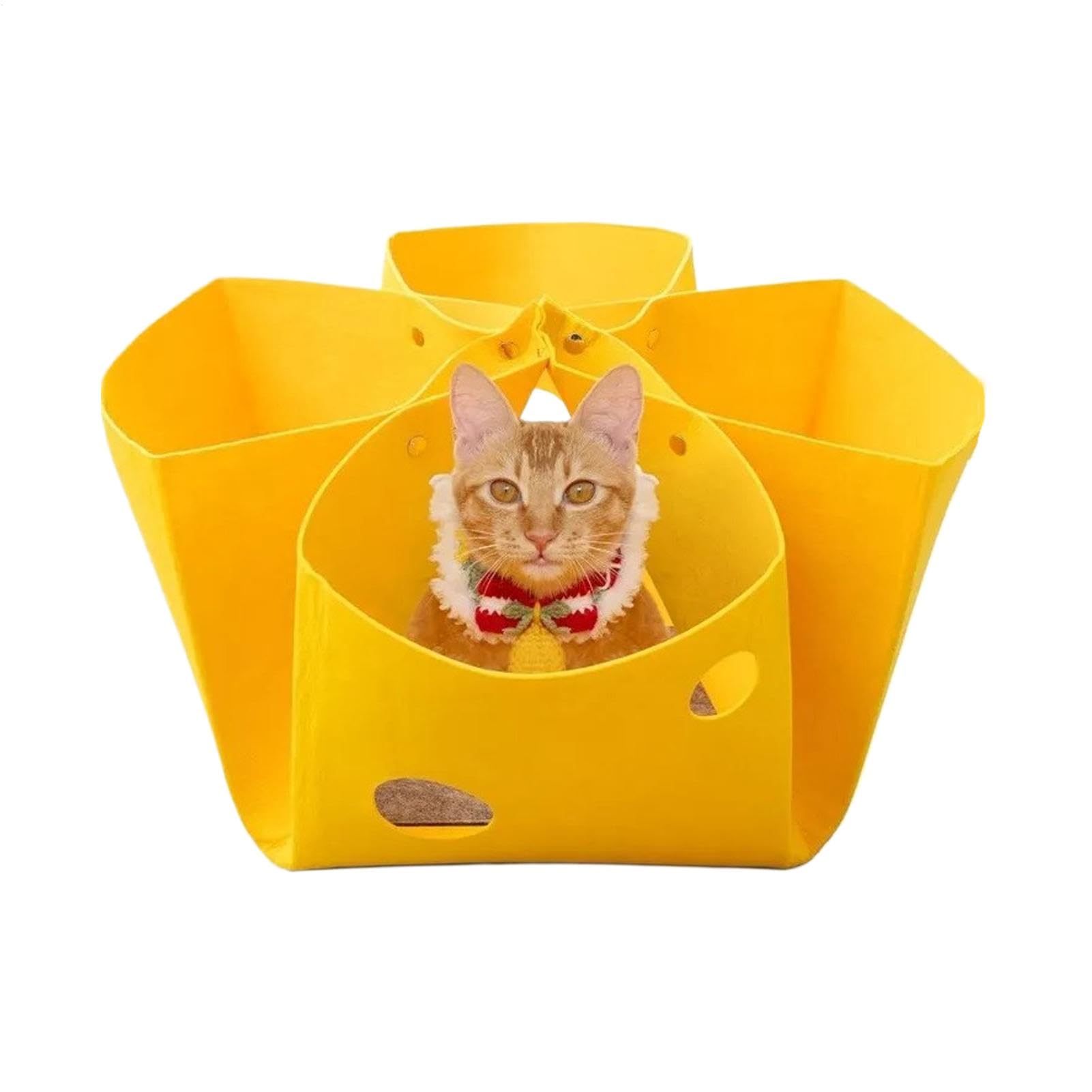 Cat Cave Donut contre l'ennui des chats d'appartement avec feutre amovible