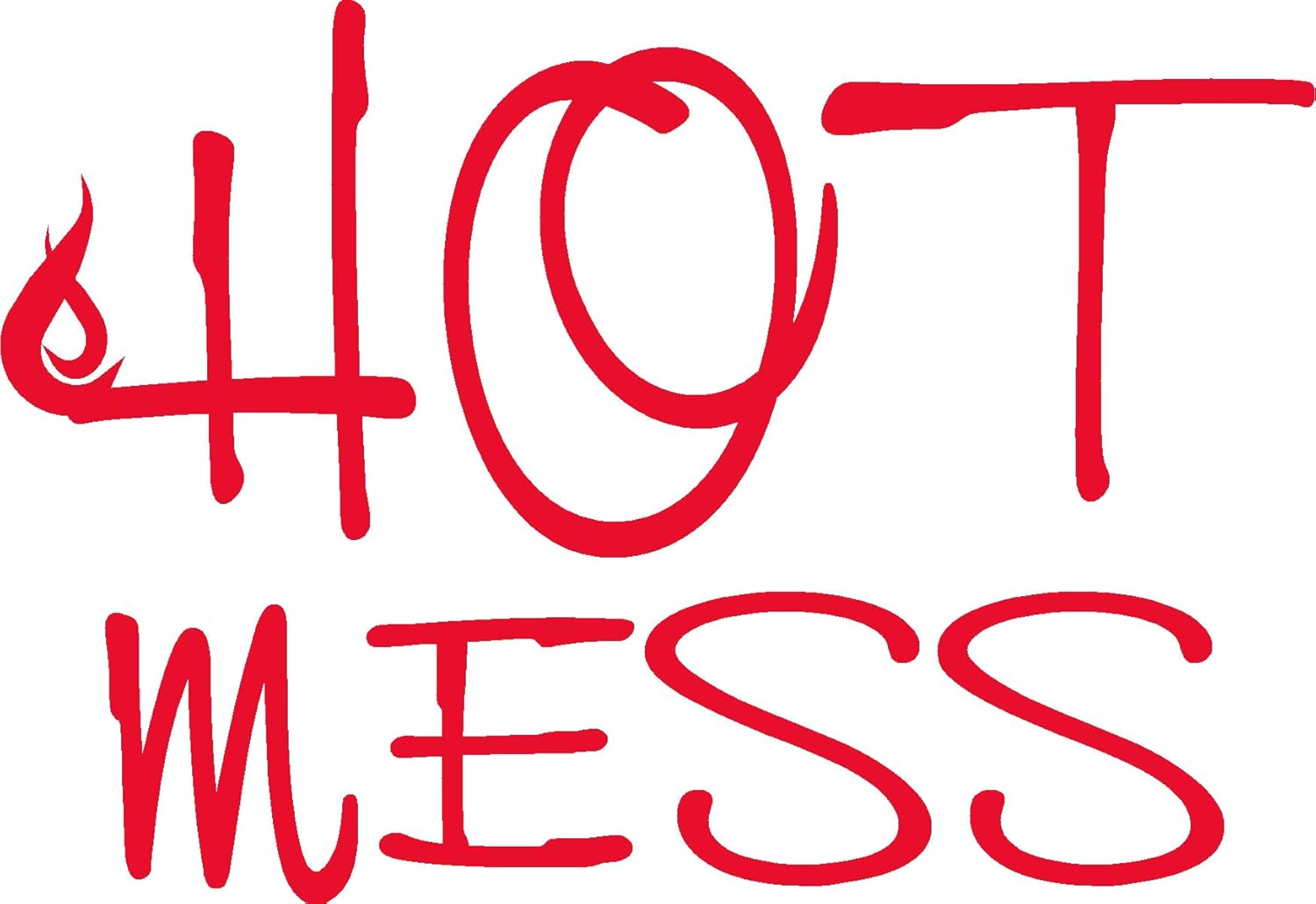 Hot Mess (red Letters with Match), I Make Decals ®, Funny, Humor, Hard Hat, Lunch Box, Tool Box, Helmet Stickers 4"x5.8"