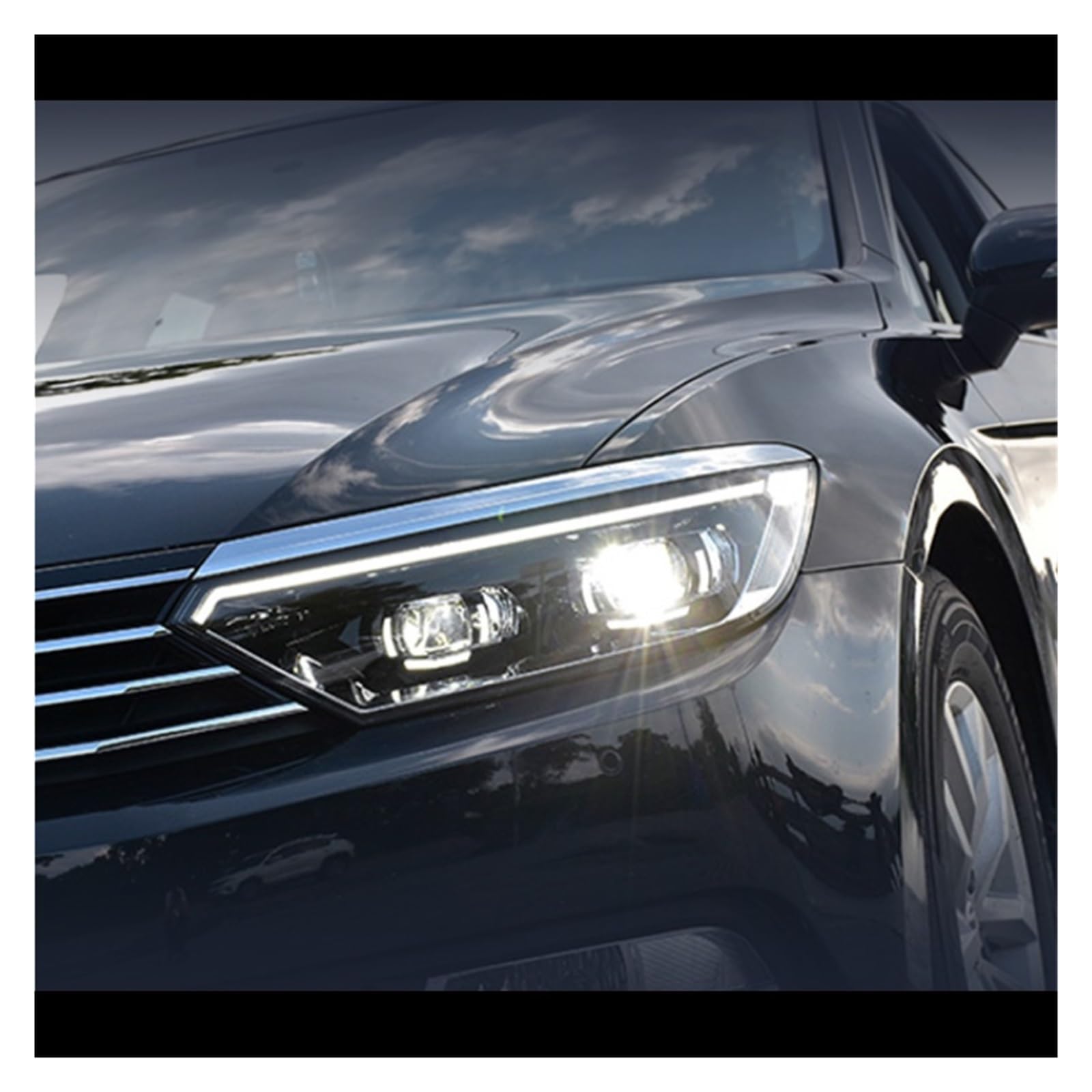 Faro Anteriore per VW Passat B8 2017-2019, Gruppo Ottico Anteriore per Auto, Guida a Destra, con Strumenti e Accessori in evidenza (anabbaglianti e abbaglianti).