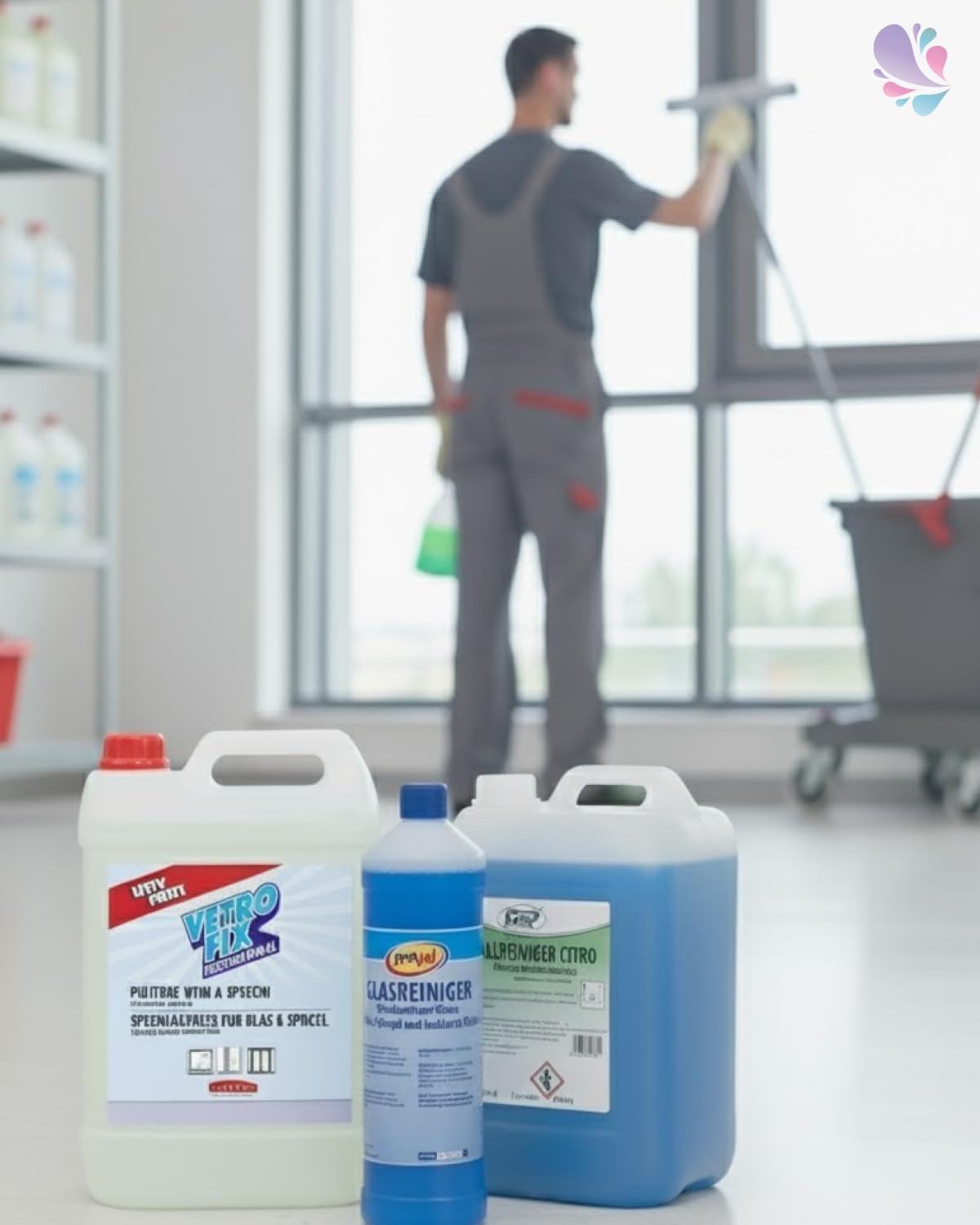 Glasreiniger Pro Val 24x1 Liter streifenfrei | Schnelltrocknender Glasreiniger für Glas, Spiegel & Edelstahl