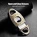 CIGARLOONG Cigar Cutter Stainless Steel Bronze Engraved Double Cut Blade (Color:Gold1)