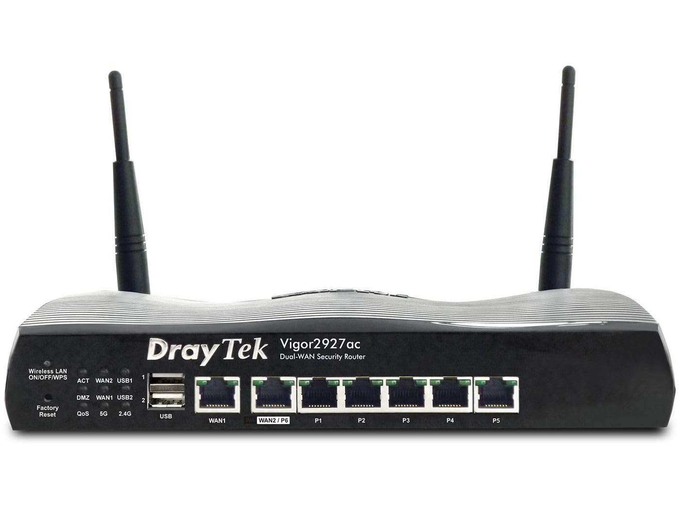 Draytek Vigor 2927ac - Wireless Router 5-PorT-Switch - 1gbe - WaN-Ports: 2 - WI-Fi 5 - DuaL-Band (v2927aC-DE-AT-Ch)