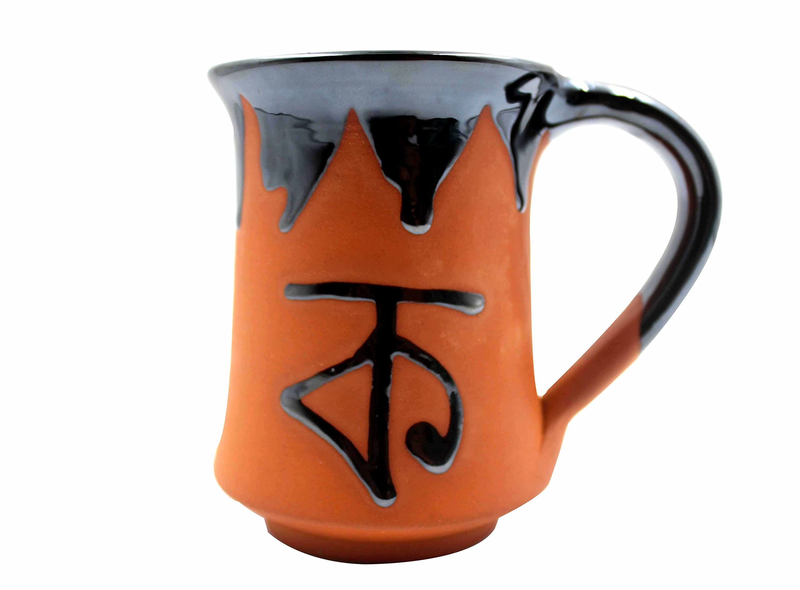 Esvar Stonecraft Handmade Ceramic Cotted Terracotta Coffee Mug with Dynamic Colour Printed Outside Ideal for Home Use Or Gifting Purpose.320ml