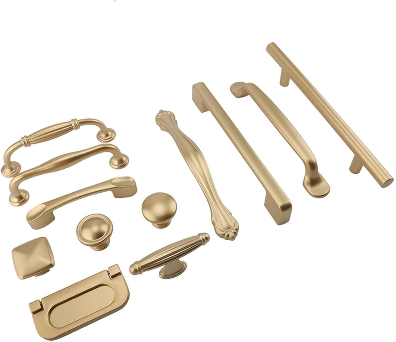 Matte Gold Cabinet Handles Solid Aluminum Alloy Kitchen Cupboard Pulls Drawer Knobs Furniture Handle Hardware 1Pcs Furniture Accessories (Color : AB44-1)