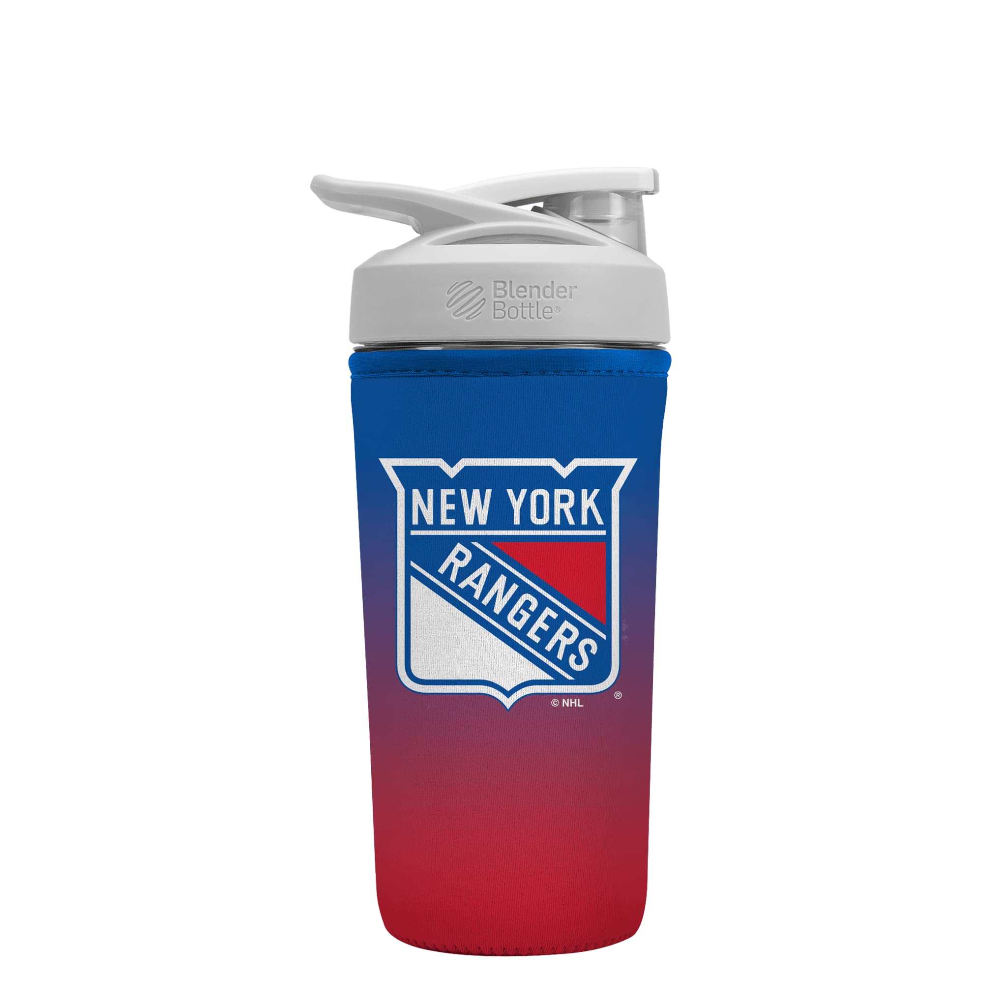 Sok It BotlSok NHL Hockey Protein Blender Shaker Bottle Sleeve Insulated Neoprene Cover (New York Rangers, Fits 28oz Blender)
