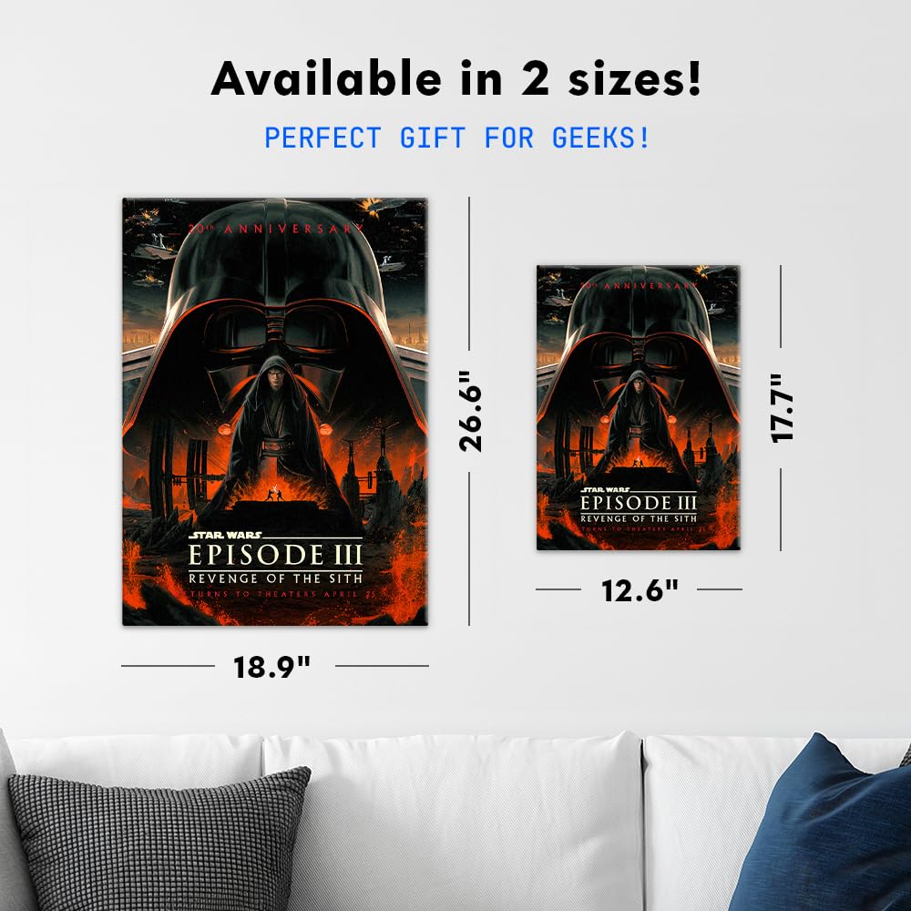 Displate Poster in metallo Star Wars – La vendetta dei Sith 20° compleanno – Episodio III Saga Galaxie – Regalo da collezione – Decorazione da parete Premium Poster di film – 32 cm x 45 cm