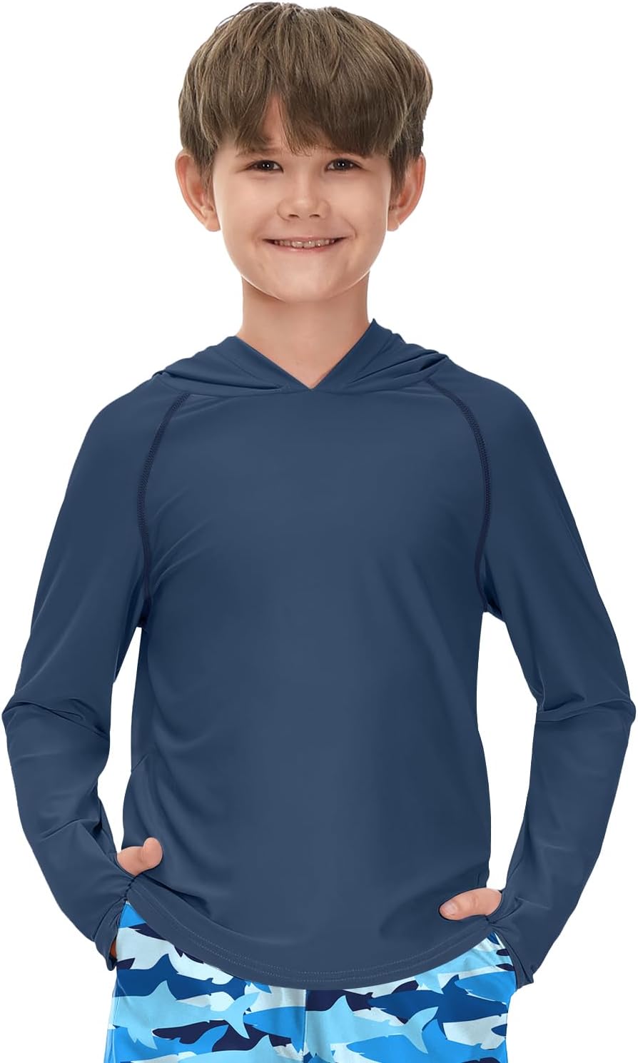 BesserBay Girls Boys Swim Shirt UPF 50+ Lightweight Hooded Rash Guard Shirt 1-14 Years