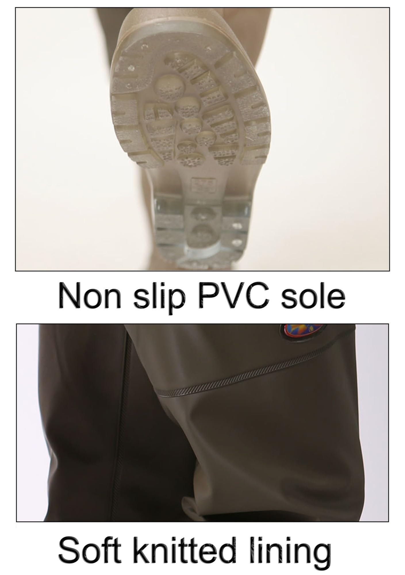 Stivali A Coscia Trampoliere impermeabile in PVC, stivale leggero con fascia elastica regolabile per la caccia alla pesca(Size:45 EU)
