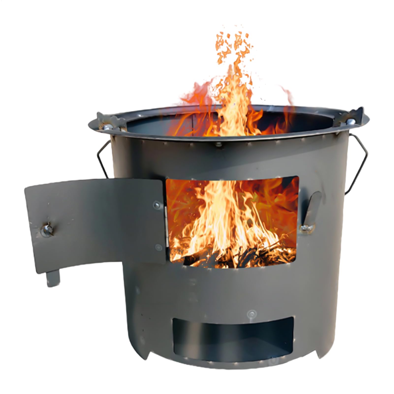 Estufa De Leña | Cocina Portátil para Exterior con Parrilla y Tenazas,Estufa de Leña para Exterior,para Preparación de Emergencia Supervivencia Senderismo Caminata y Viajes en Autocaravana